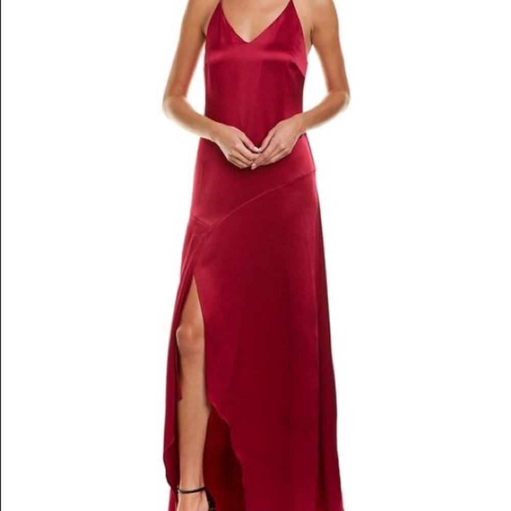 Halston Heritage evening collection - beautiful wild berry halter style gown
